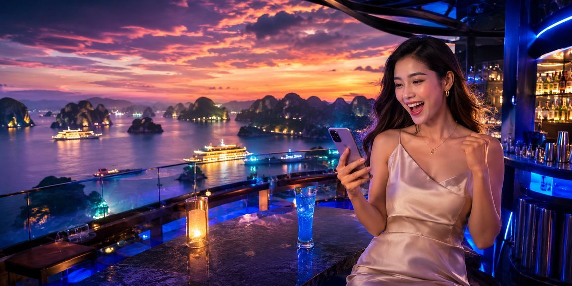 Người dùng trải nghiệm nền tảng casino và cá cược trên di động tại Vịnh Hạ Long